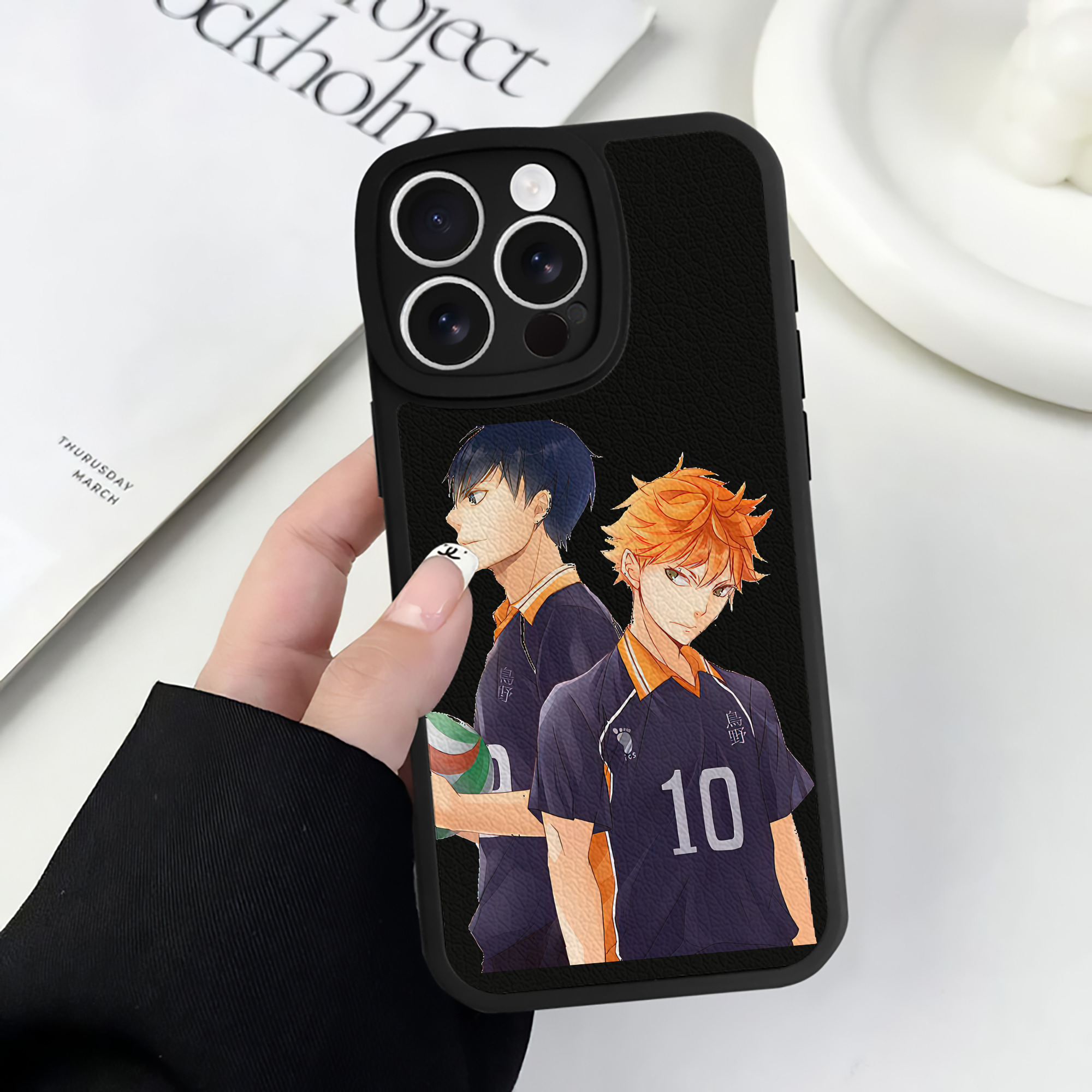 （画像用） ハイキュー!! Haikyu!! 【iPhone 16シリーズ対応】シリコンスマホケース（レザー調） 材質：シリコン